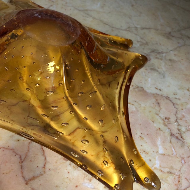 1970s Vintage Amber Glass Ashtray For Sale - Image 10 of 13