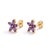 Amethyst Flower Stud Earrings, Floral Style February Birthstone Studs - A Pair For Sale - Image 4 of 5