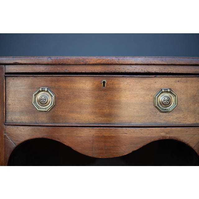 Wood English Demilune Sideboard of Inlaid Mahogany From the Regency Period For Sale - Image 7 of 11