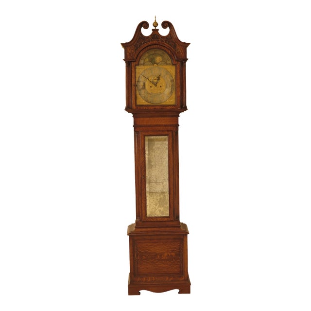 J.C. Jennens & Sons London England Oak Grandfather Clock For Sale
