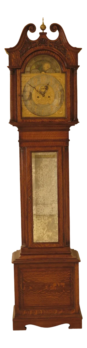 J.C. Jennens & Sons London England Oak Grandfather Clock