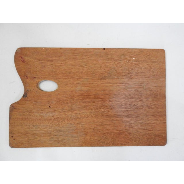 Rustic European Vintage Wood Authentic Lightly Used Artist Palette For Sale - Image 3 of 3