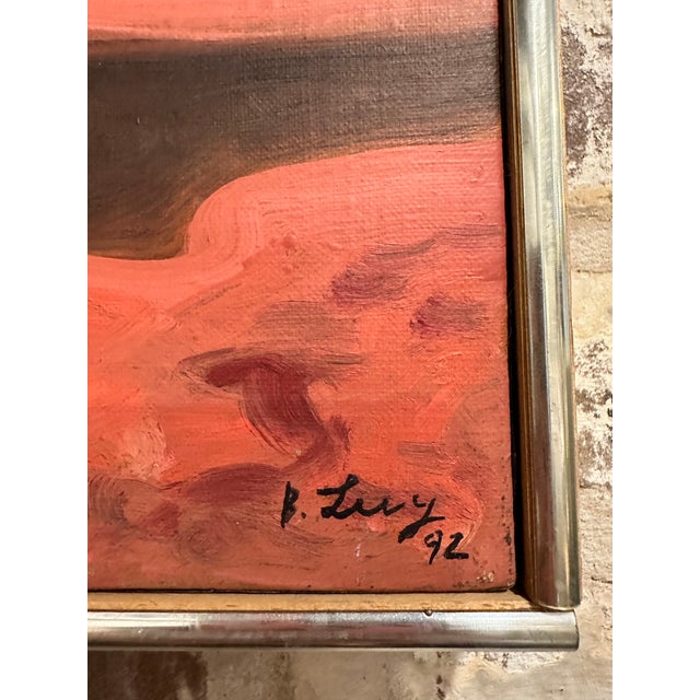 Wood Original Benjamin Levy Oil on Canvas Painting "The Canyon," Signed and Dated 1992 For Sale - Image 7 of 12