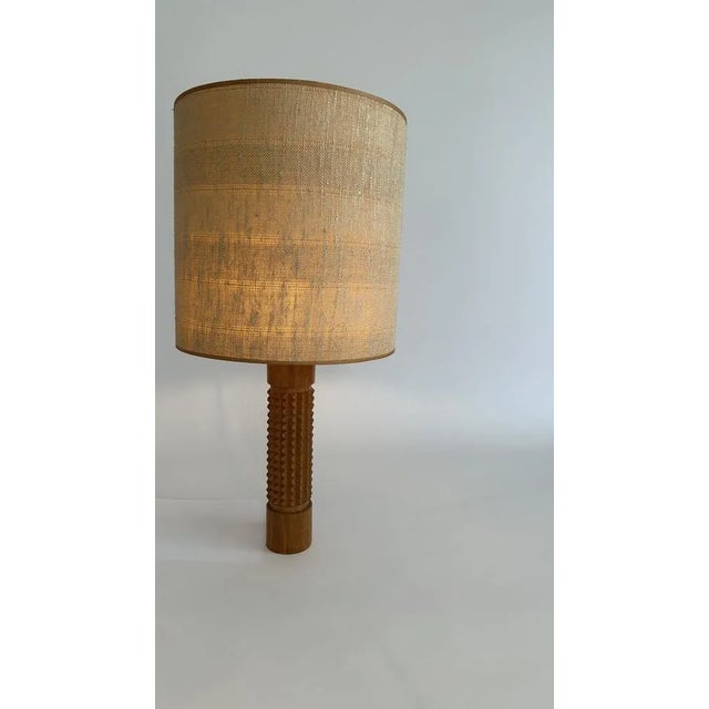 Brutalist Wood Lamp, France, 1960s For Sale - Image 4 of 5