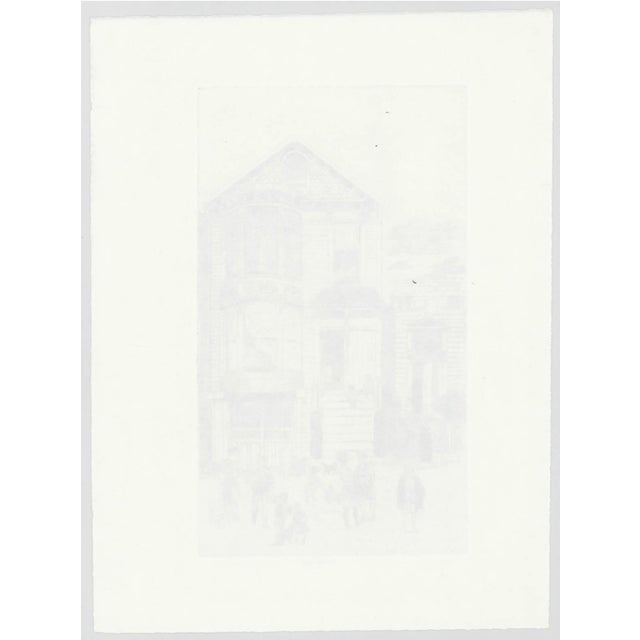 Traditional 1915 John Winkler Old House on Pine Street Etching For Sale - Image 3 of 4