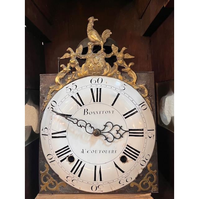 18th Century Tall French Cherry Horloge/ Case Clock For Sale - Image 12 of 12
