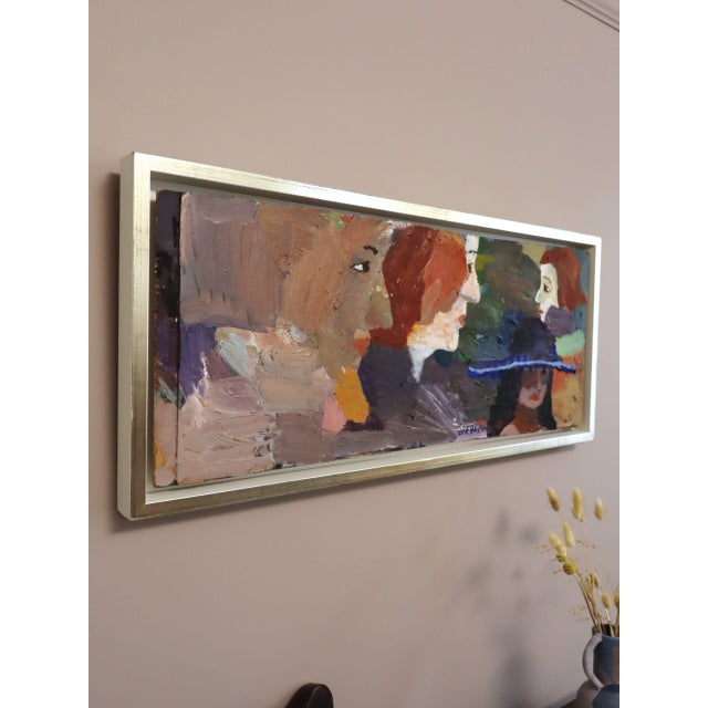 1989 'The Rumour' Vintage Original Expressive Swedish Figurative Oil Painting, Framed For Sale - Image 4 of 15