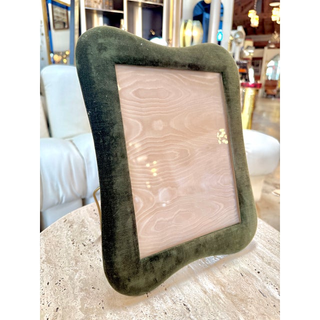 Sculptural Green Velvet Picture Frame For Sale In Los Angeles - Image 6 of 7
