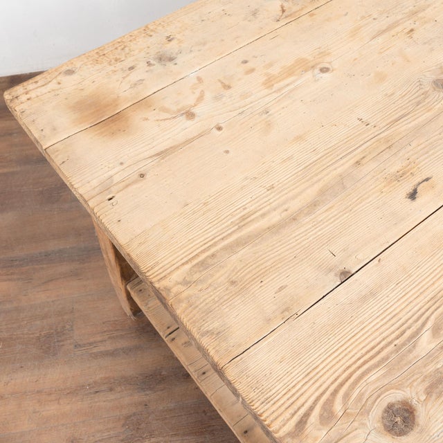 Late 19th Century Hungarian Pine Work Table or Kitchen Island With Lower Shelf For Sale - Image 4 of 14
