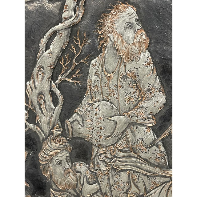 A Large Persian Handmade Tray by Mehdi Alamdary For Sale In Los Angeles - Image 6 of 14