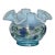 Fenton Hand-Painted “Forget-Me-Not Tulip” Vase by D. Fredrick – Opalescent Ruffled Rim For Sale