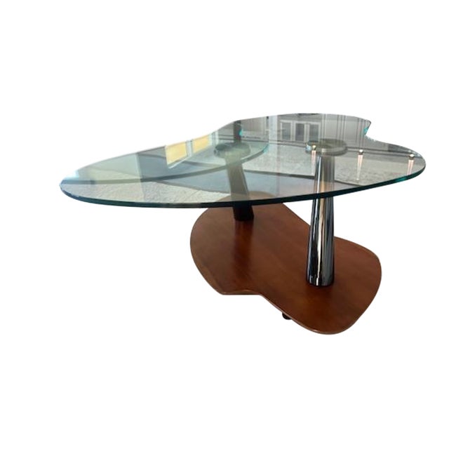 Contemporary Swivel Glass Coffee Table For Sale