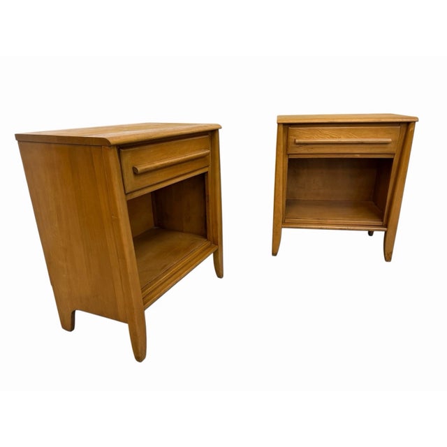 Heywood-Wakefield Mid-Century Modern Heywood Wakefield Style Nightstands - Set of 2 For Sale - Image 4 of 8