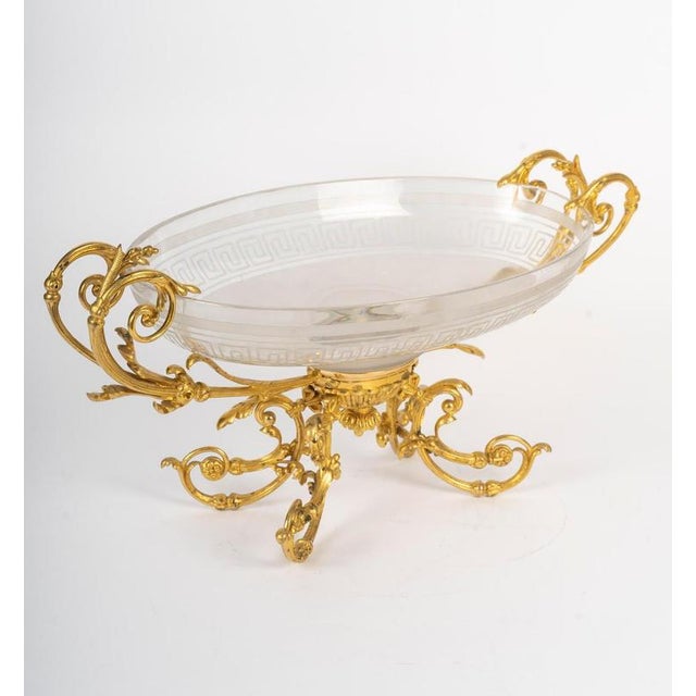 Gilt Bronze and Crystal Bowl, 1800s For Sale - Image 4 of 8