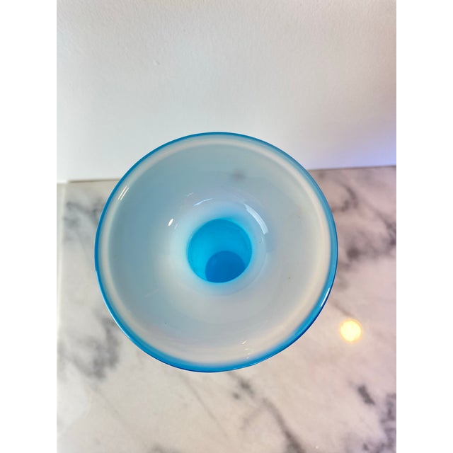 Mid-Century Modern Otto Brauer for Holmegaard “Gulvvase” Blue Cased Glass Vase — Danish Modern, 1960s For Sale - Image 3 of 6