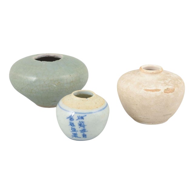 Small Ceramic Vases, Korea, 19th Century-20th Century, Set of 3 For Sale