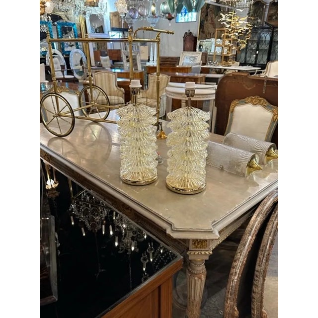 2000 - 2009 Gold Murano Ruffle Lamps For Sale - Image 5 of 6