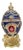 Pierre Lorren Handmade Faberge Egg Style Trinket Fabergé Egg Style Austrian Crystal Diamond Pure Gold Deco Hand Painted 5 Star Egg & Handmade Bracelet For Sale