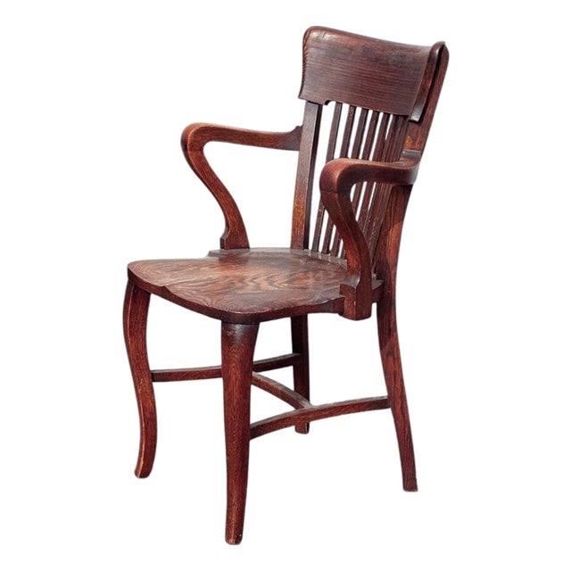 Edwardian Oak Desk Chair For Sale