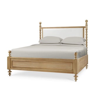 Bobbin Post King Bed in Fruitwood Finish For Sale
