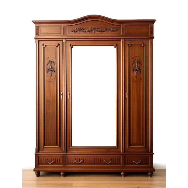 Louis XVI Style Wardrobe in Mahogany For Sale - Image 10 of 10