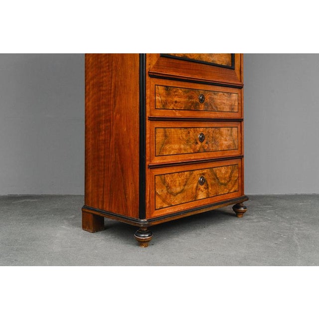 Historicist Civil Secretaire Desk in Walnut, 2nd Half of the 19th Century For Sale - Image 9 of 18