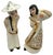White Vintage 1949 Asian Figurine Set – Hand-Painted White & Gold For Sale - Image 8 of 12