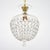 French French Antique, Baccarat Crystal and Brass Pendant Chandelier, Circa 1920 For Sale - Image 3 of 9