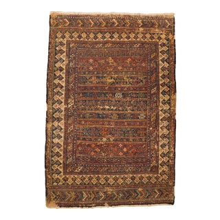 Distressed Antique Sumac Rug. For Sale