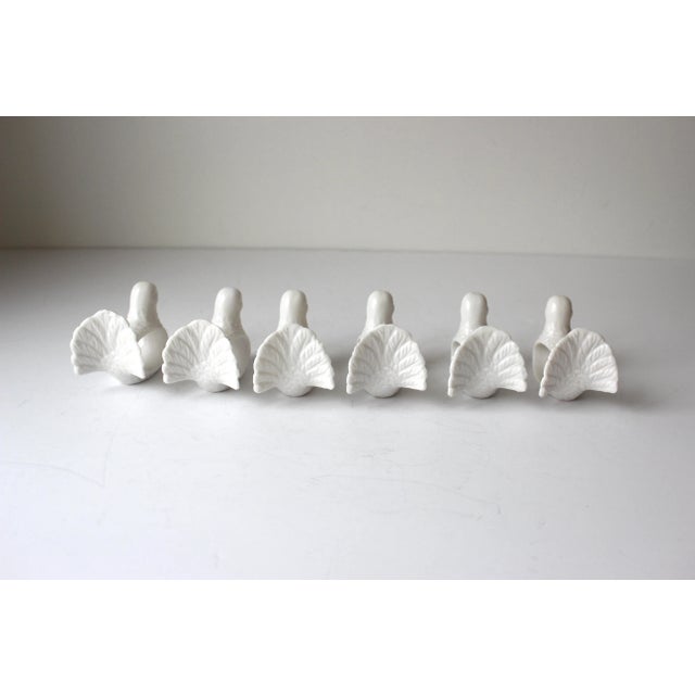 White Vintage White Porcelain Dove Napkin Rings- Set of 6 For Sale - Image 8 of 10