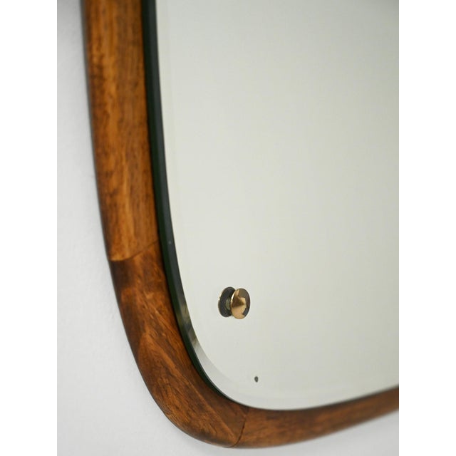 Scandinavian Ovoid Mirror in Oak, 1960s For Sale - Image 6 of 8