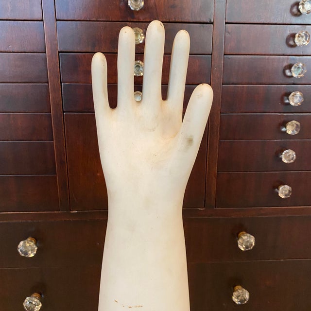 Industrial Mid 20th Century Exceptionally Tall Industrial Porcelain Glove Mold Form For Sale - Image 3 of 9