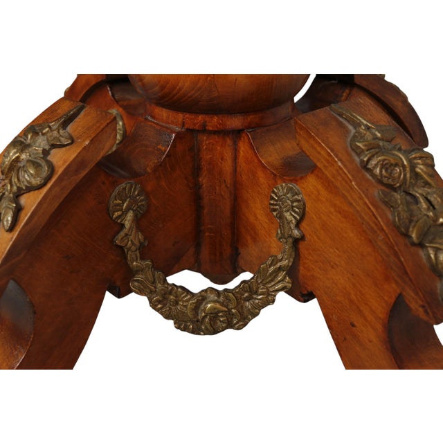 Wood French Empire Green Marble Top Table For Sale - Image 7 of 8