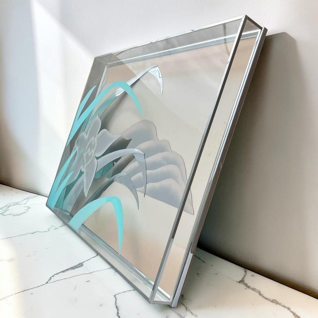 Vintage Abstract Floral Lucite Shadow Box For Sale - Image 4 of 6