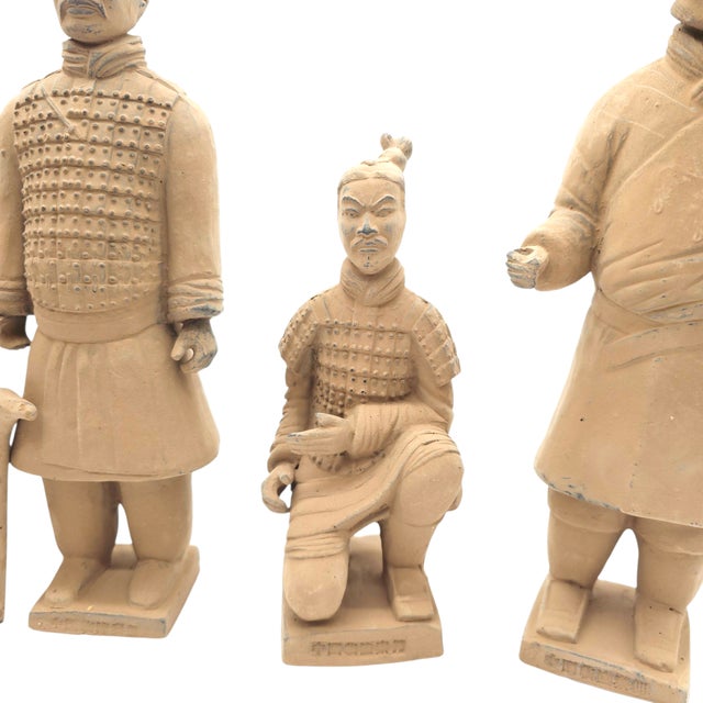 Vintage Lintong Museum Terracotta Warriors 5 Piece Boxed Replica Set 12" For Sale - Image 14 of 18