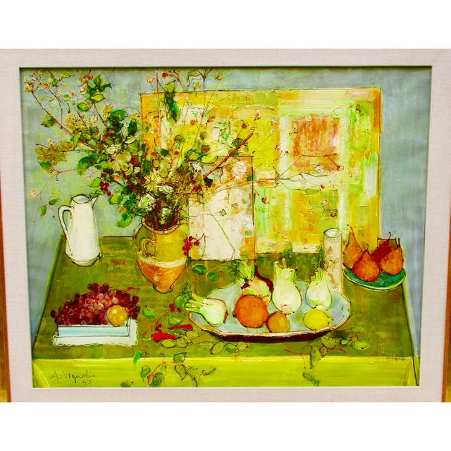 Mid-Century Modern Andre Vignoles French 50s Modernist Painting For Sale - Image 3 of 12