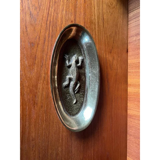 Silver Vintage Brass Bowl with Raised Salamander, 1930s For Sale - Image 8 of 9