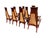 Asian Set of 10 MCM Vintage Rosewood Asian Chairs With Woven Backs For Sale - Image 3 of 7