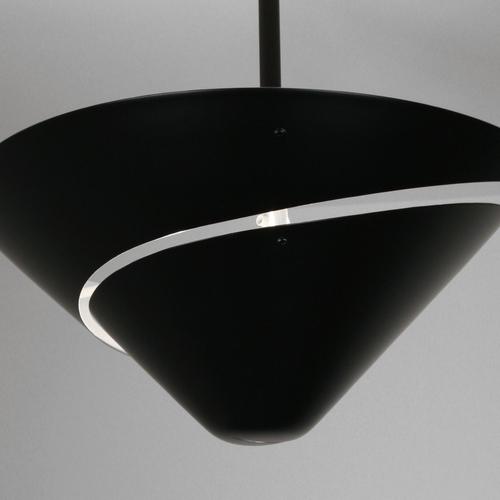 Mid-Century Modern Black Small Snail Ceiling Lamp by Serge Mouille For Sale - Image 4 of 8