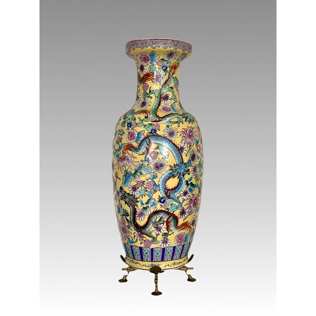 Adjustable Large Brass Planter / Pot / Bowl Display Stand Pedestal Trestle - Andrea by Sadek 8-12" For Sale - Image 9 of 10