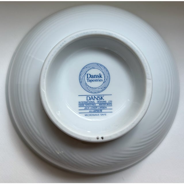 Late 20th Century Dansk Winter White Tapestries Porcelain Serving Bowl For Sale - Image 14 of 16