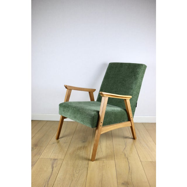Beige Vintage Lounge Chair in Structural Light Wood, 1970 For Sale - Image 8 of 11