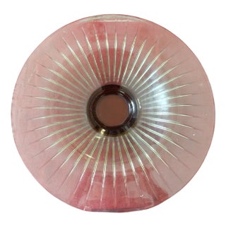 Art Deco Amber Glass Centerpiece Bowl, 1930s For Sale