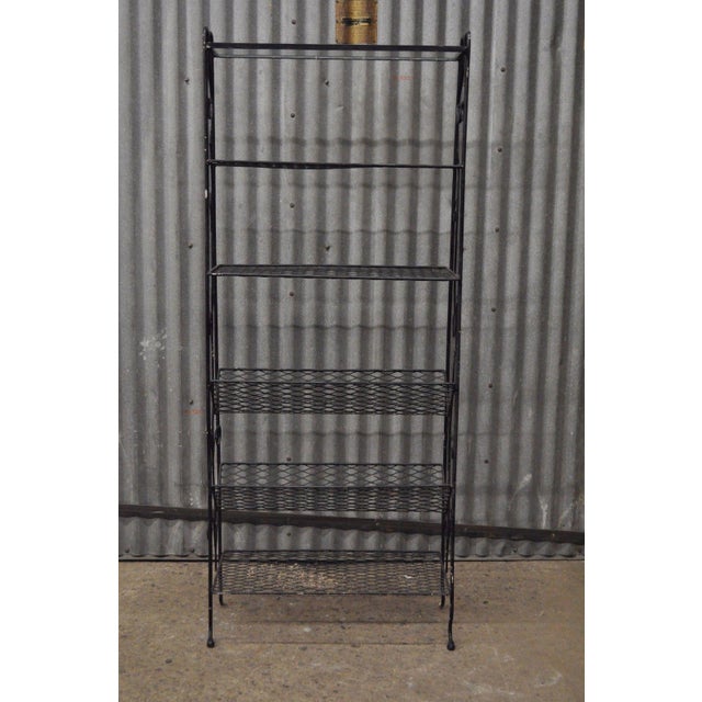 Vintage Wrought Iron Floral Bookcase Curio Rack Kitchen Stand Woodard