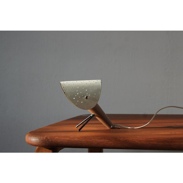 Beige Table Lamp attributed to Ernest Igl for Hillebrand For Sale - Image 8 of 9