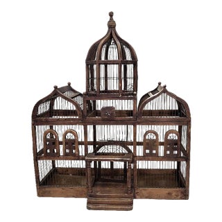 French Country Pavilion Aviary Cage With Removable Tin Debris Tray For Sale