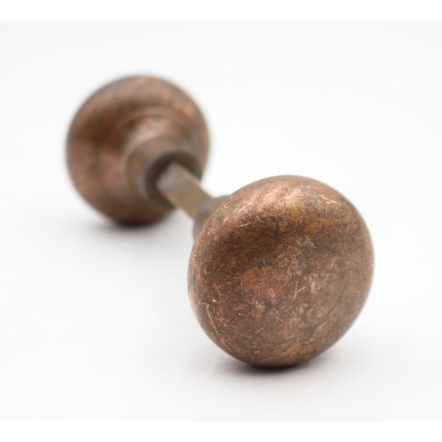 Traditional Vintage Passage Traditional Brass & Steel Door Knob Set For Sale - Image 3 of 11