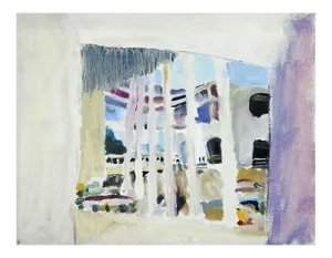 Abstract City View Painting by Marilyn Lanfear