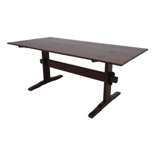 Stephen Von Hohen Trestle Base Farmhouse Dining Table For Sale