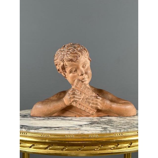 D. H. Chiparus, Sculpture of a Child's Bust, 1890s, Terracotta For Sale - Image 6 of 9